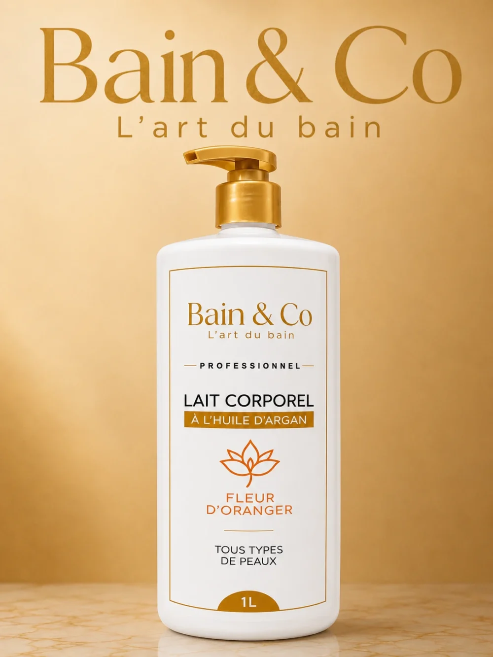 Lait Corporel à l'huile d'argan - Fleur d'oranger 1L